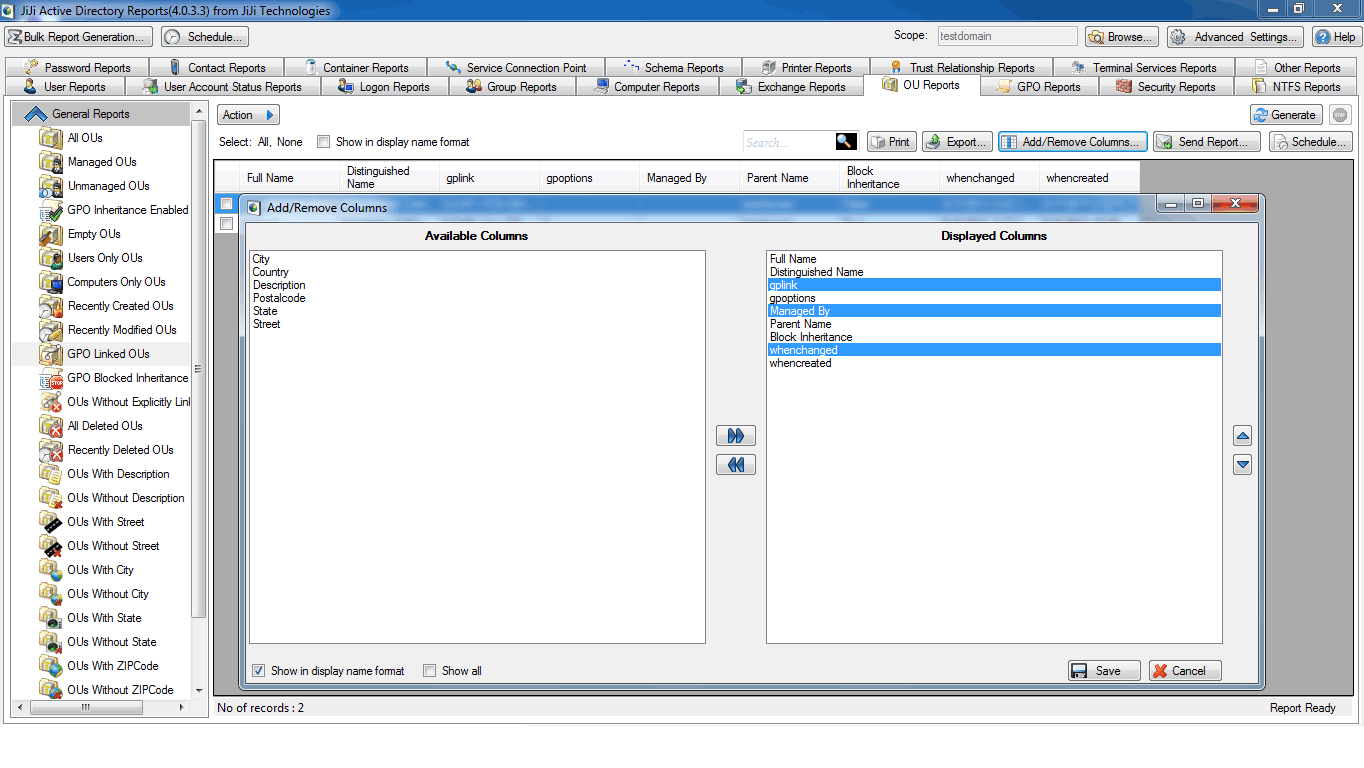 Active Directory GPO Linked Report